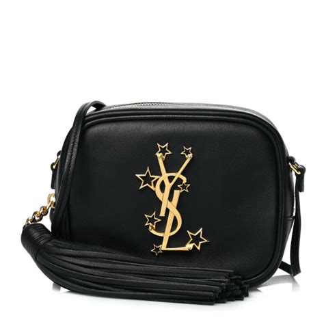 SAINT LAURENT Nappa Star Monogram Blogger Bag Black 